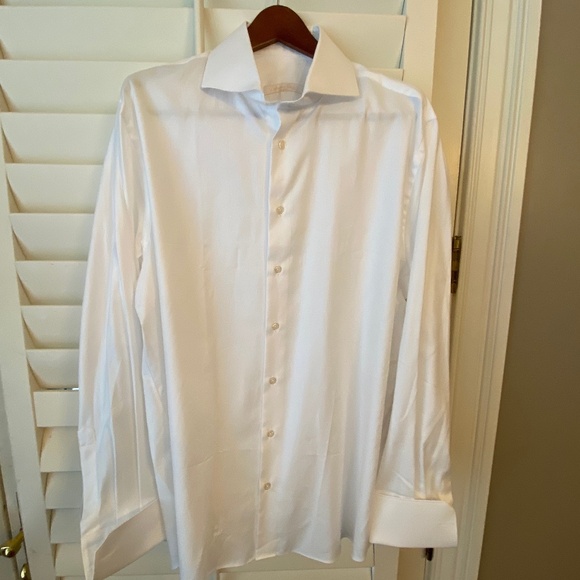 Sebastian Cruz Couture Men's White Button down Size XL 18 - Picture 1 of 8